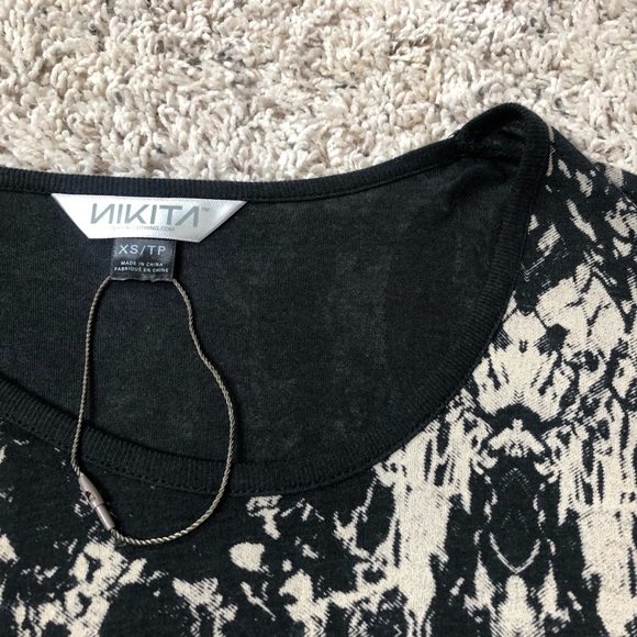 🆕 Nikita high low scoop neck tunic top neutral black tan extra small pullover - Picture 7 of 13